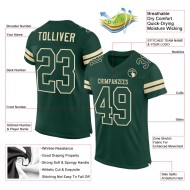 Custom Green Green-Cream Mesh Authentic Football Jersey Custom Green Green-Cream Mesh Authentic Football Jersey