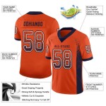 Custom Orange Navy-White Mesh Drift Fashion Football Jersey Custom Orange Navy-White Mesh Drift Fashion Football Jersey